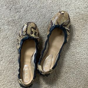 Tod’s snake skin ballet flats